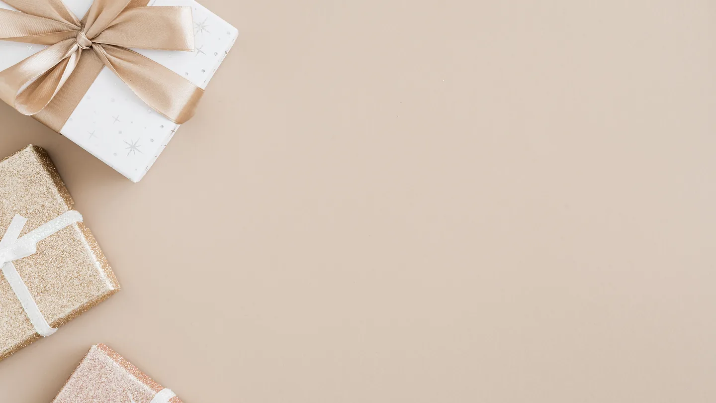 An elegantly wrapped gift with a ribbon